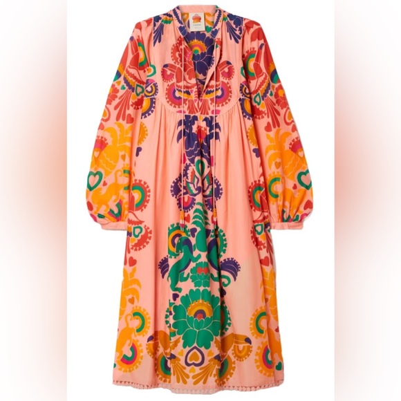 RARE Farm Rio Peach Amulet Tropical Cotton Midi Size Medium Retails $250 - Picture 1 of 10